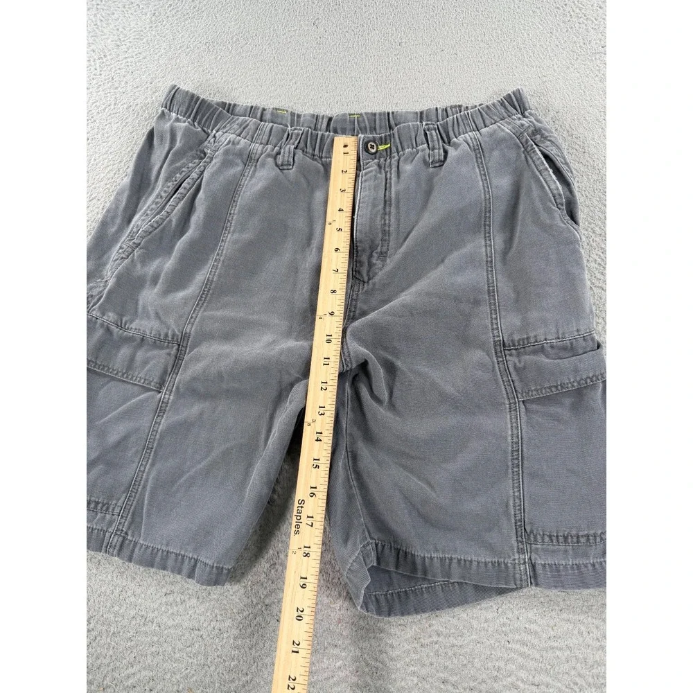 Tommy Bahama Relax Shorts Men Large Gray Drawstring Waist Cargo Pockets Mid Rise